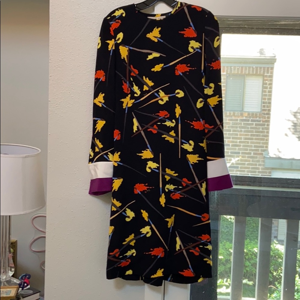 Emilio Pucci Brush Print Dress 42 NWT